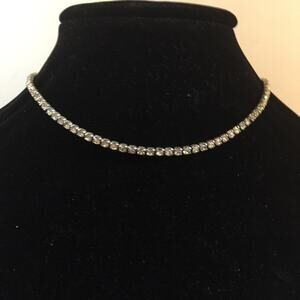 Vintage Rhinestone Choker necklace 14"
